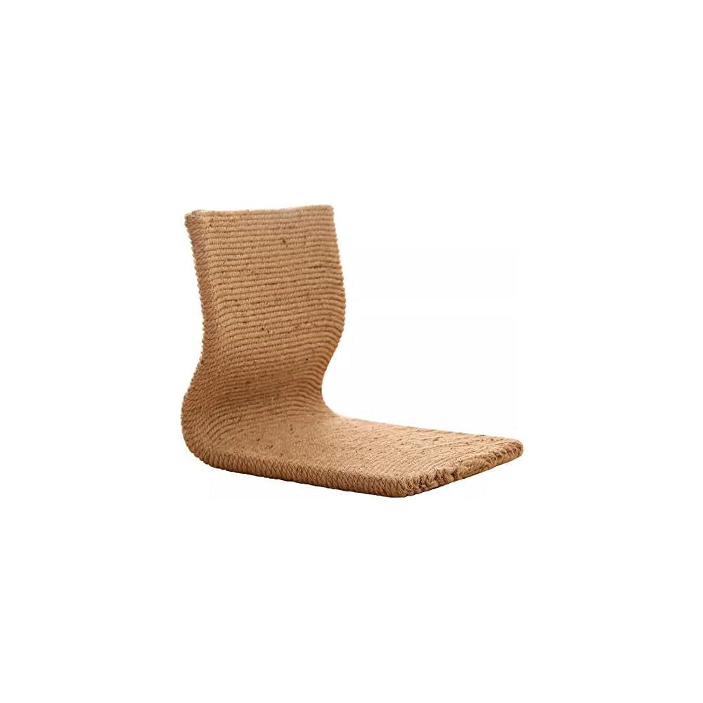2pcs/lot Floor Chair Handcrafted Padded Knitted Hemp Chair with Backrest Meditation Chair (Natural 43x48x38cm)