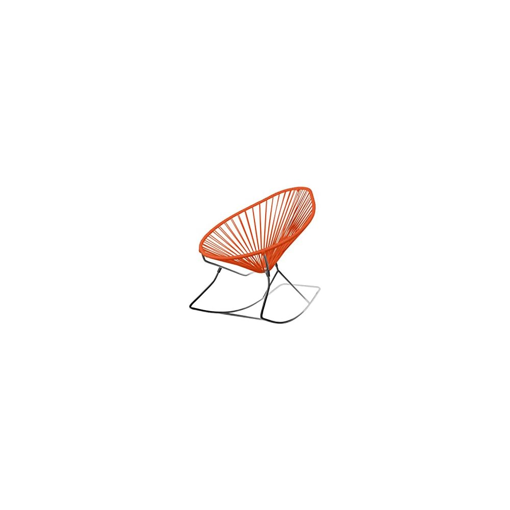 Innit Designs Acapulco Rocker, Grey Weave on White Frame