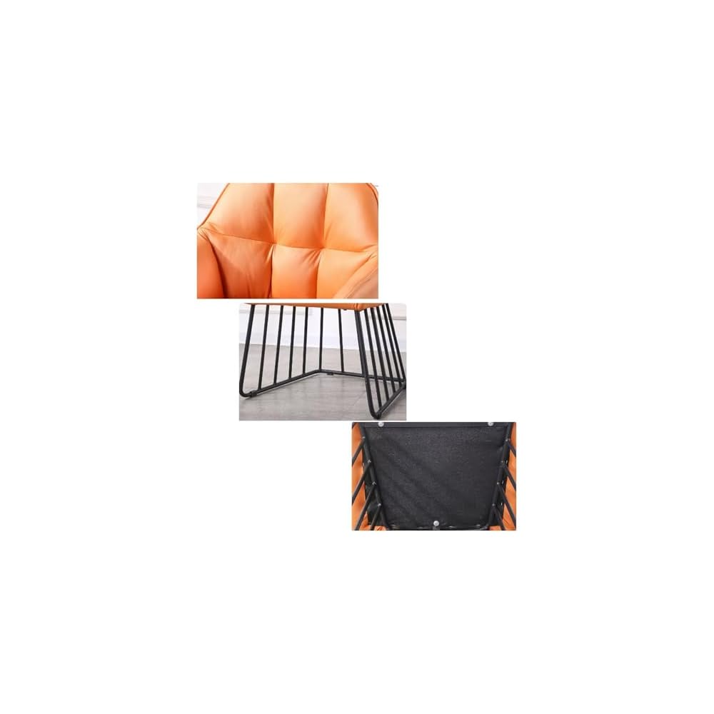 Lounge Chair Modern Accent Sofa With Metal Frame Ergonomic Leisure Comfy Armchair Curved Backrest Nordic Light Luxury Side Chair Vintage Simple Versatile For Living Room Bedroom Coffee Salon Reception