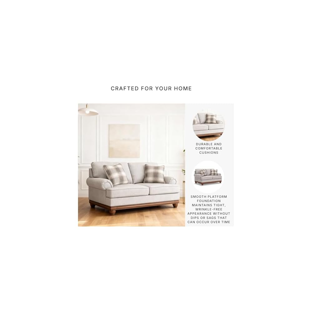 Signature Design by Ashley Meadowview 73 in Loveseat Sofa Couch, Sandstone