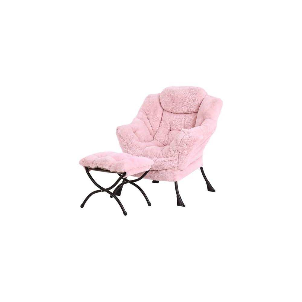 Modern Lazy Chair with Ottoman Lounge Accent Reading Chair for Living Room