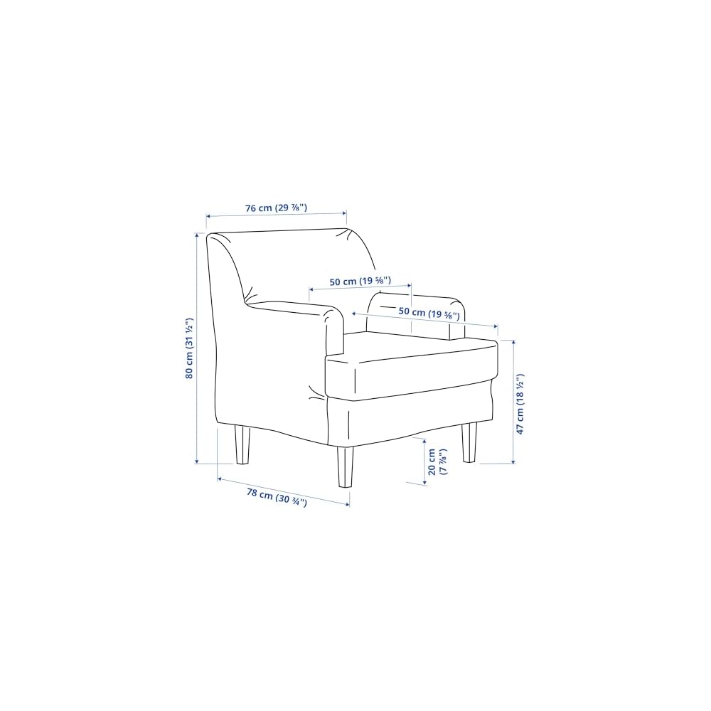 ProTuning ROCKSJÖN Armchair with footstool, Klovsta grey/white