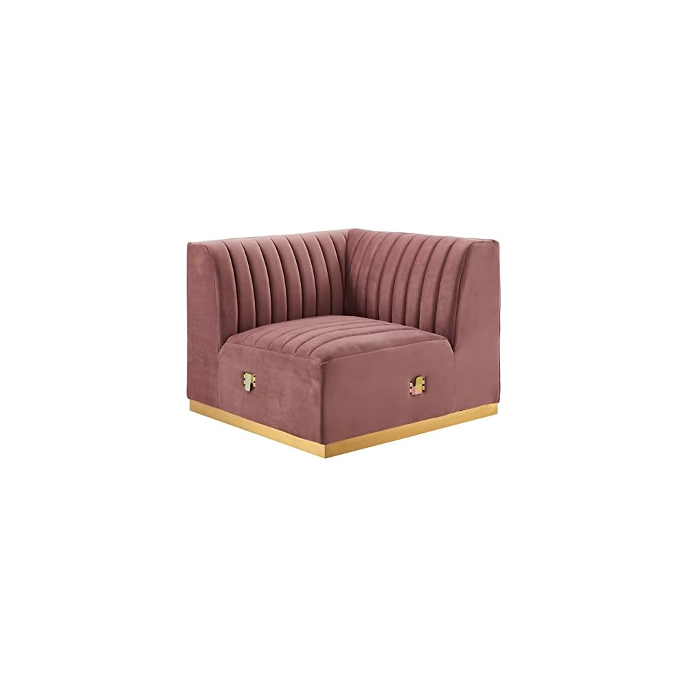 Modway EEI-5500-BLK-GRY Conjure Channel Tufted Performance Velvet Ottoman, Black Gray
