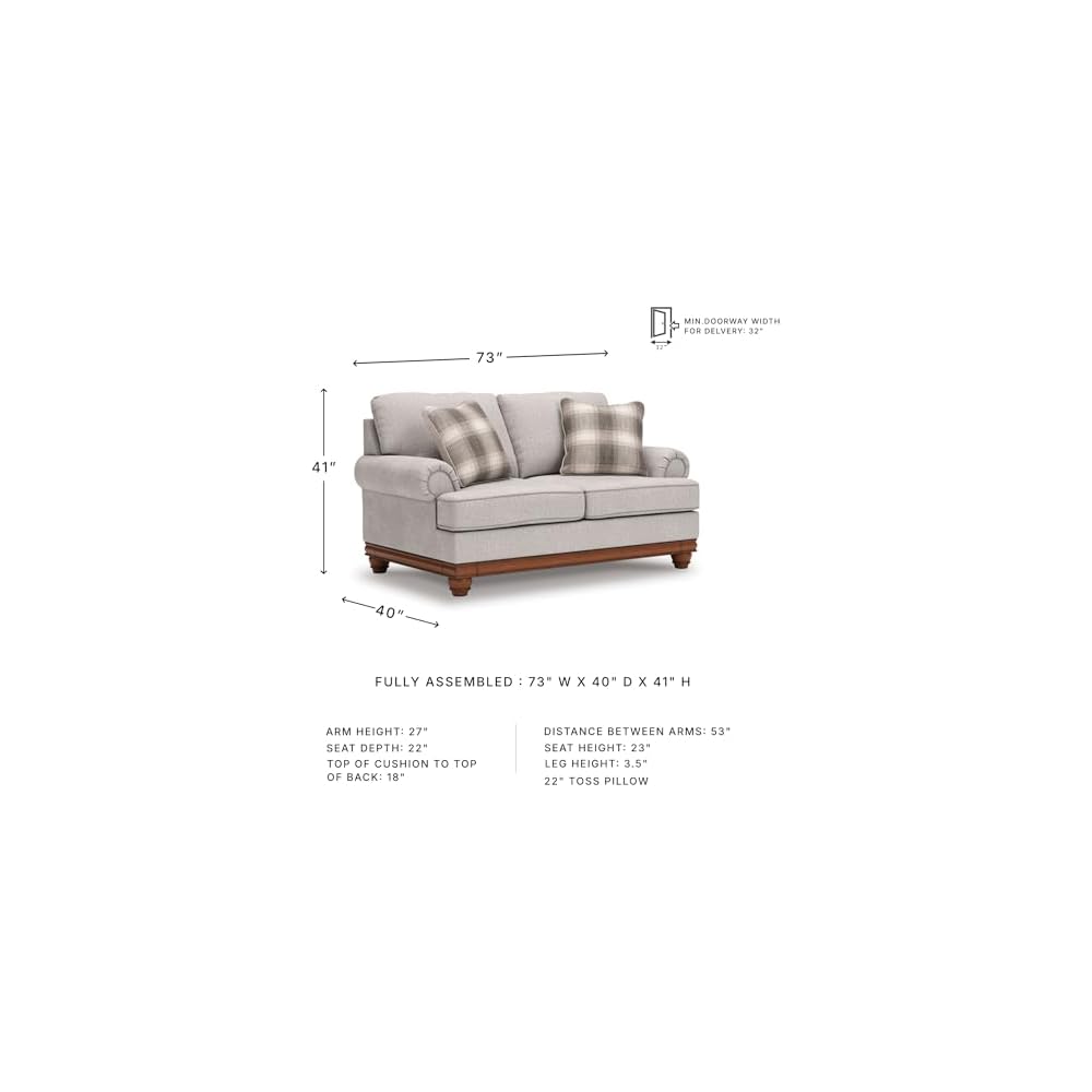 Signature Design by Ashley Meadowview 73 in Loveseat Sofa Couch, Sandstone