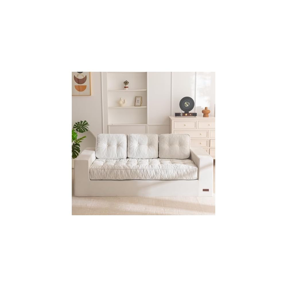 MAXYOYO Boneless Sofa Couch, 75" Oversized Loveseat Sofa, Tufted Floor Couch Bean Bag Chair for Living Room Bedroom Apartment, Sofa in a Box, No Assembly Needed, Grey
