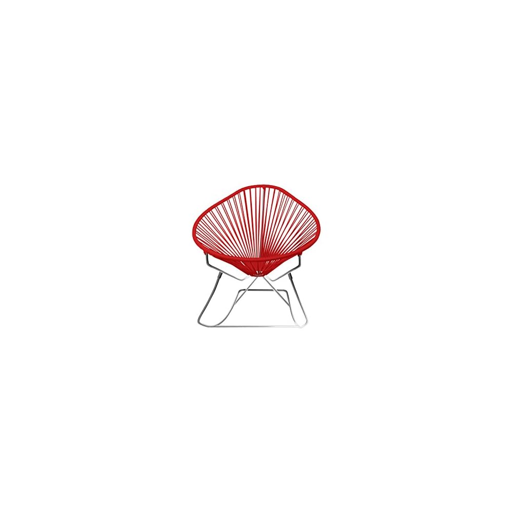Innit Designs Acapulco Rocker, Grey Weave on White Frame