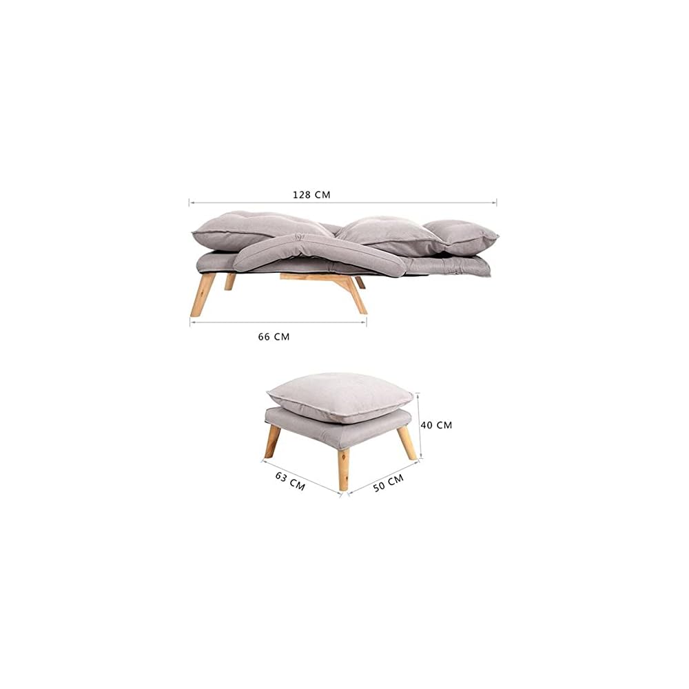Adjustable Backrest Lounge Chair Removable Washable Fabric Upholstery Armchair Lazy Sofa Recliner