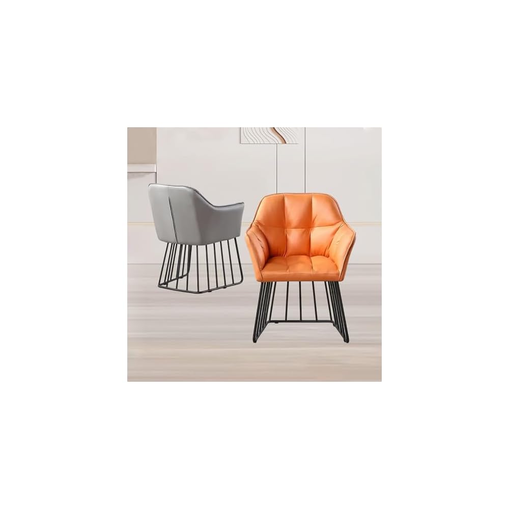 Lounge Chair Modern Accent Sofa With Metal Frame Ergonomic Leisure Comfy Armchair Curved Backrest Nordic Light Luxury Side Chair Vintage Simple Versatile For Living Room Bedroom Coffee Salon Reception
