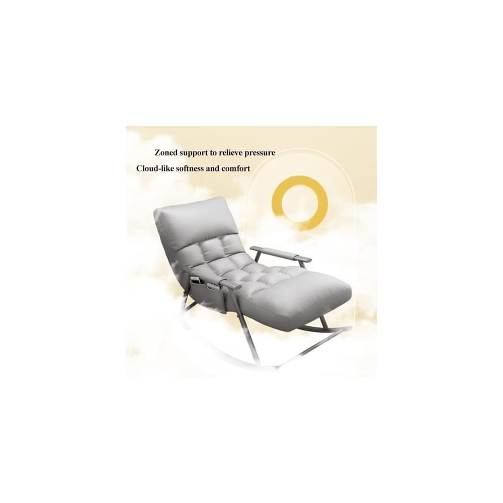 LSLYTQ Mid Century Rocking Chair Bedroom Recliner - Upholstered Padded Seat for Home Living Room, Lounge - Rocking Chair