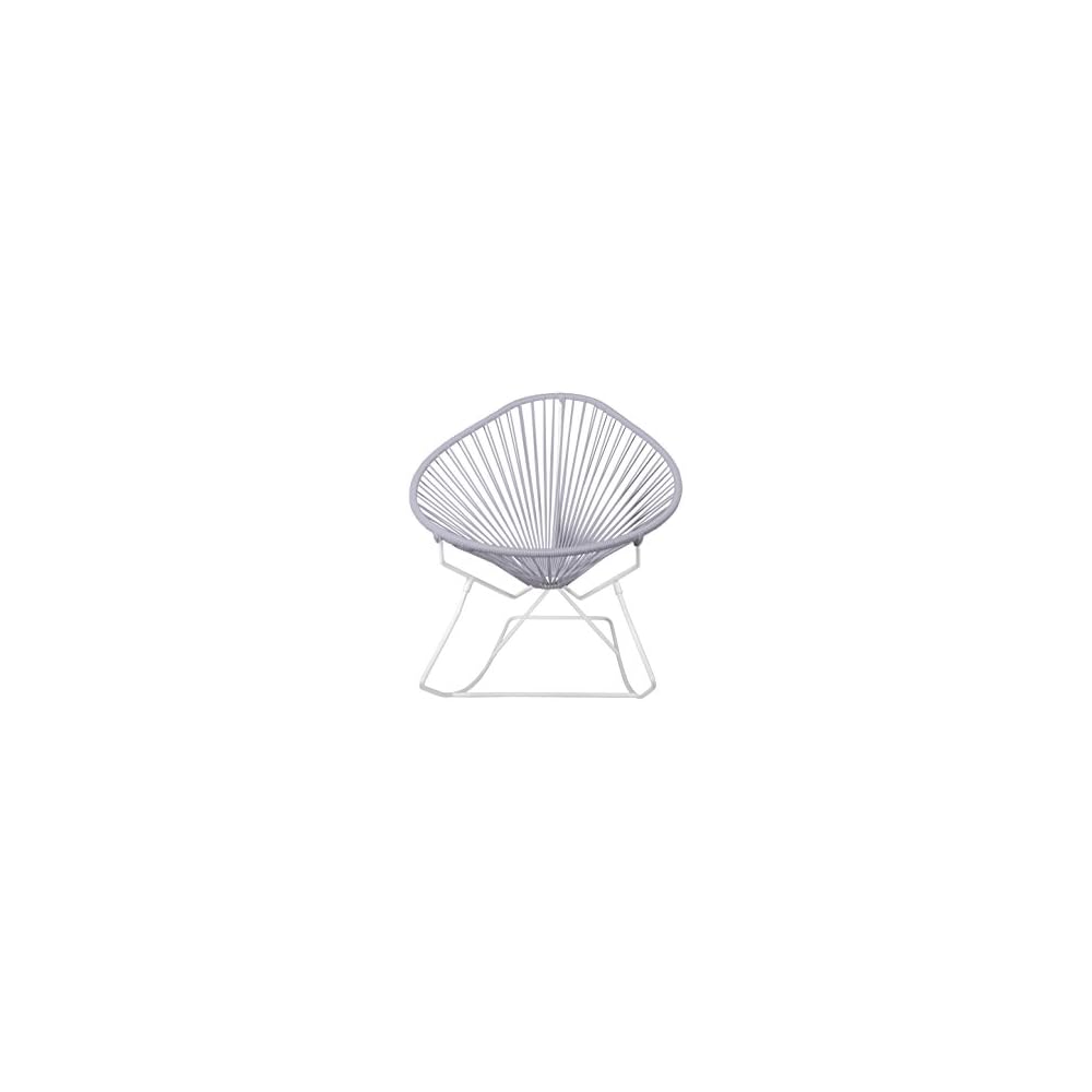 Innit Designs Acapulco Rocker, Grey Weave on White Frame