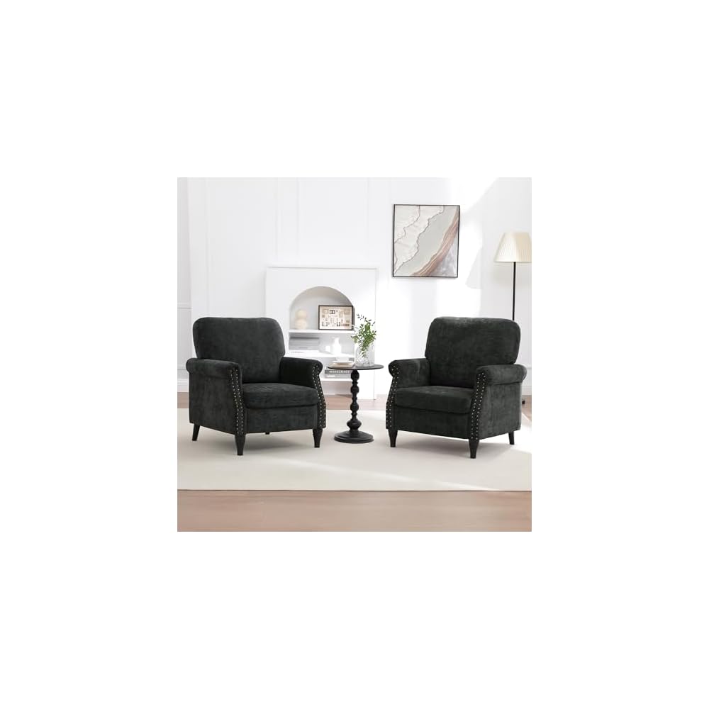 Accent Chair for Living Room, Modern Mid Century Reading Chair Armchair High Back Upholstered Armchair with Wooden Legs for Living Room Bedroom Office (LIGHTGREY, 1pcs)