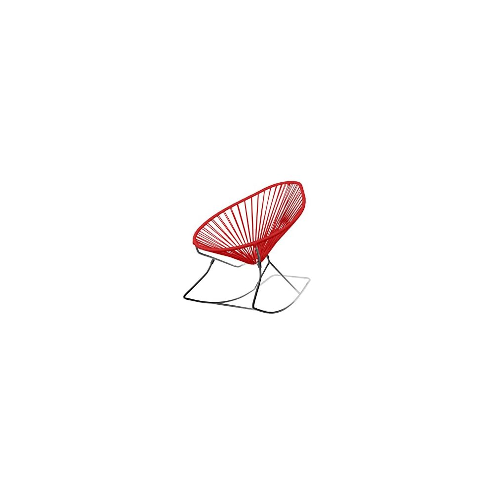 Innit Designs Acapulco Rocker, Grey Weave on White Frame