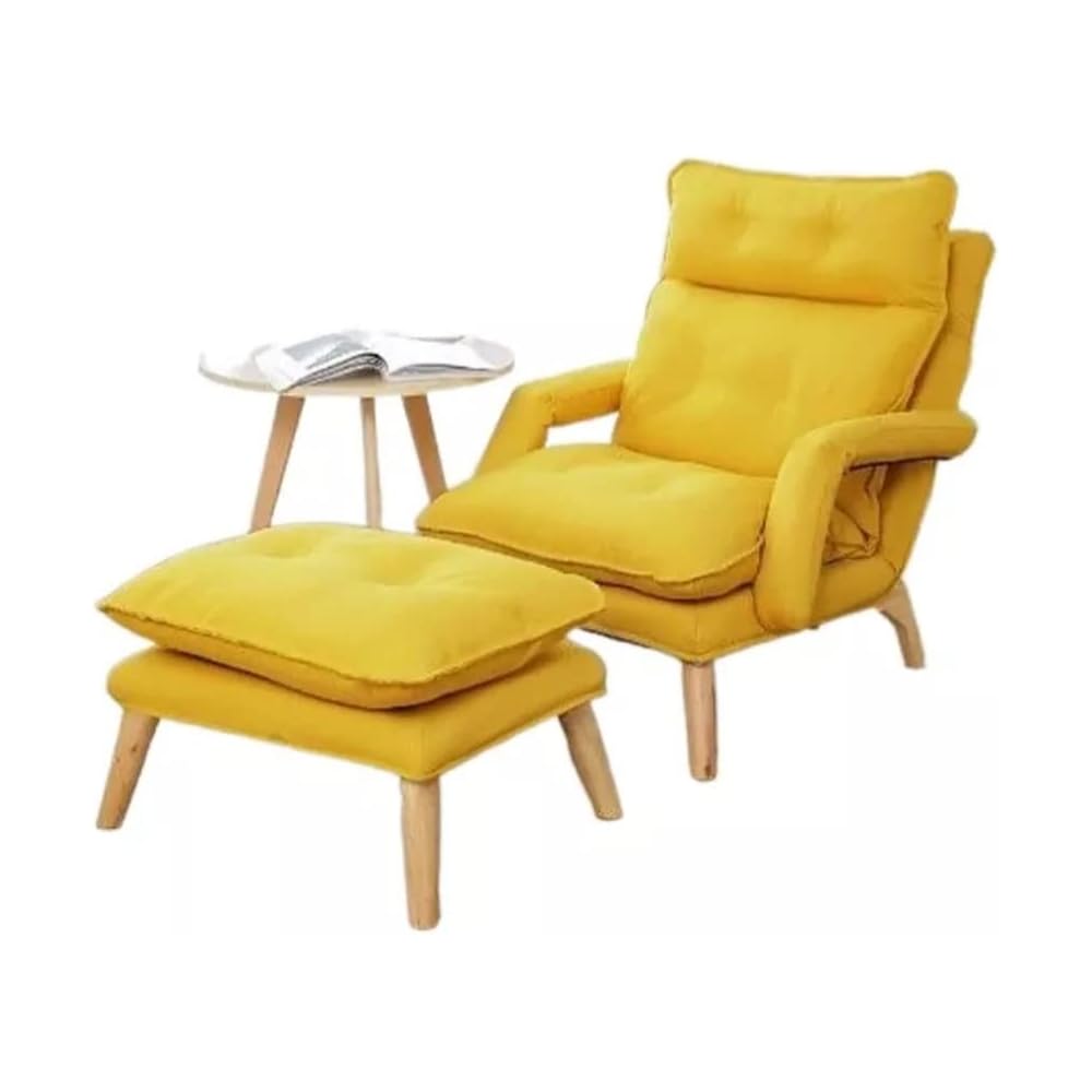 Adjustable Backrest Lounge Chair Removable Washable Fabric Upholstery Armchair Lazy Sofa Recliner