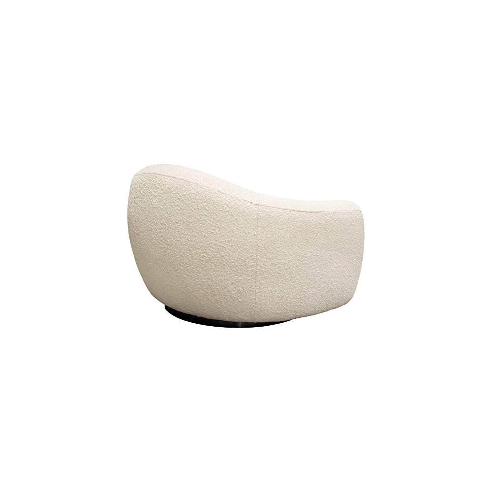 Diamond Sofa Pascal Swivel Chair in Bone Boucle Textured Fabric PASCALCHBO