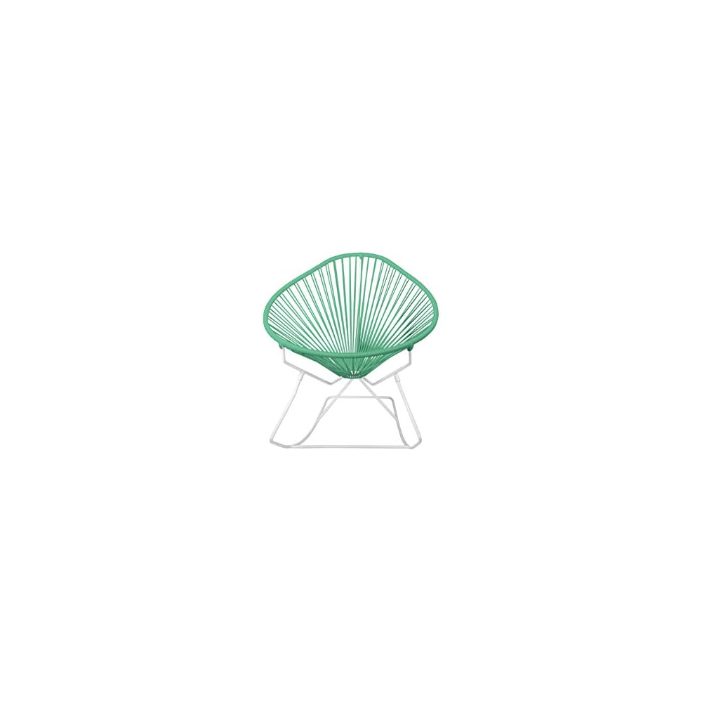 Innit Designs Acapulco Rocker, Grey Weave on White Frame