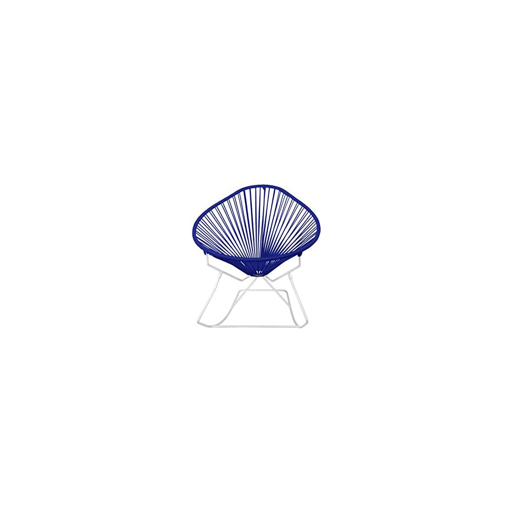 Innit Designs Acapulco Rocker, Grey Weave on White Frame