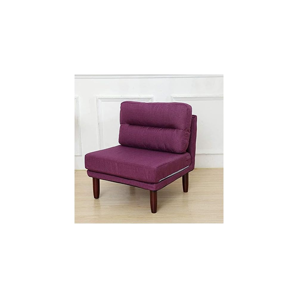 Sofa Chair Upholstered Wooden Lounge Chair Modern Comfy Furniture for Living Room Bedroom for Relaxing and Playing Games Watching TV Lazy Lounge Chair (Colour: Purple Size: Free Size) (Purple Free