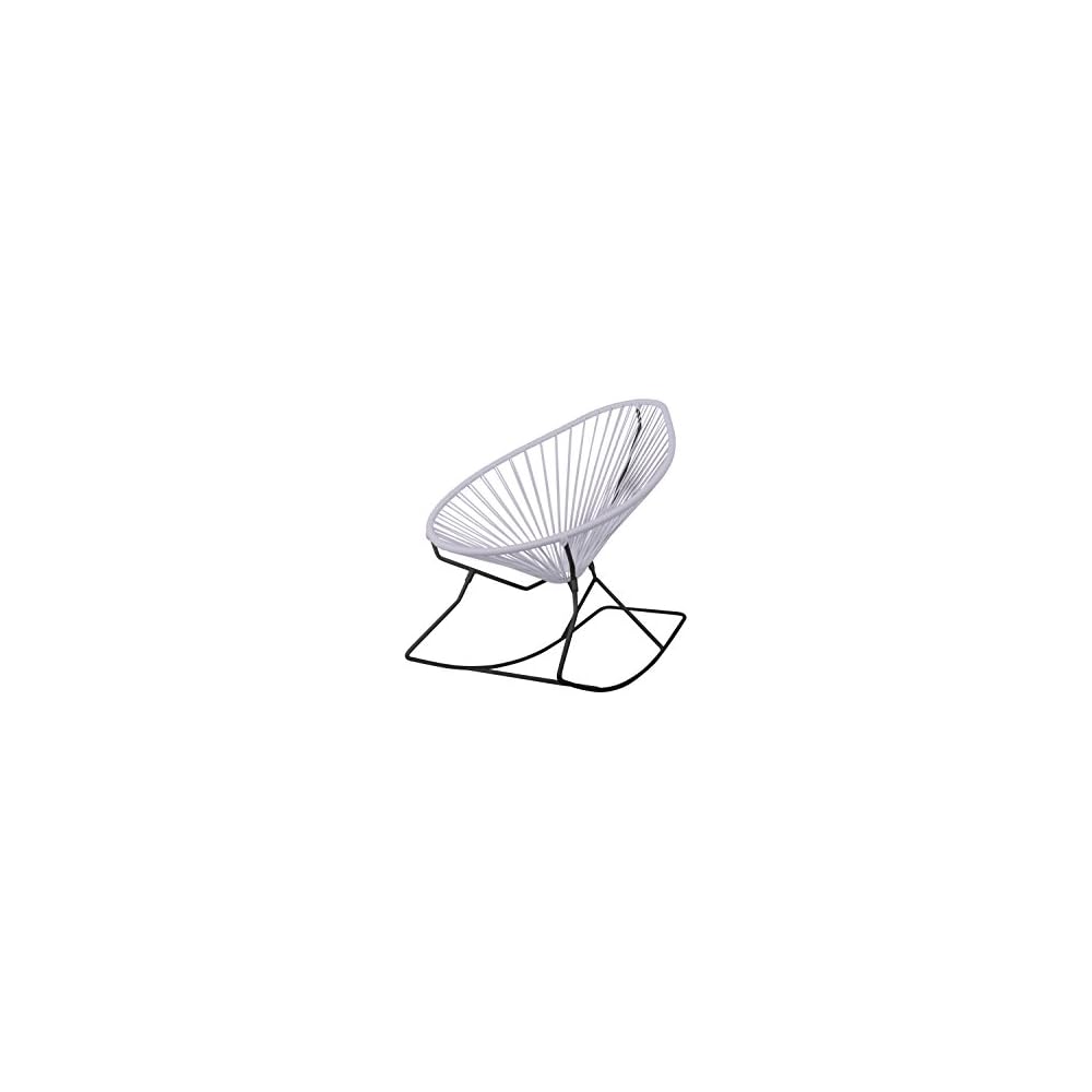 Innit Designs Acapulco Rocker, Grey Weave on White Frame