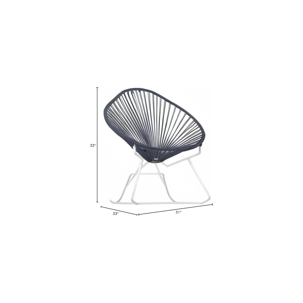 Innit Designs Acapulco Rocker, Grey Weave on White Frame