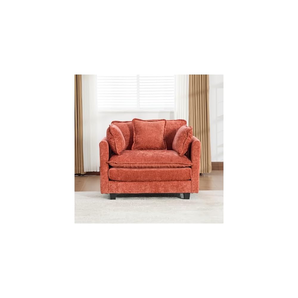 Chenille Fabric Accent Chair, Oversized Single Cloud Sofa Couch Living Room