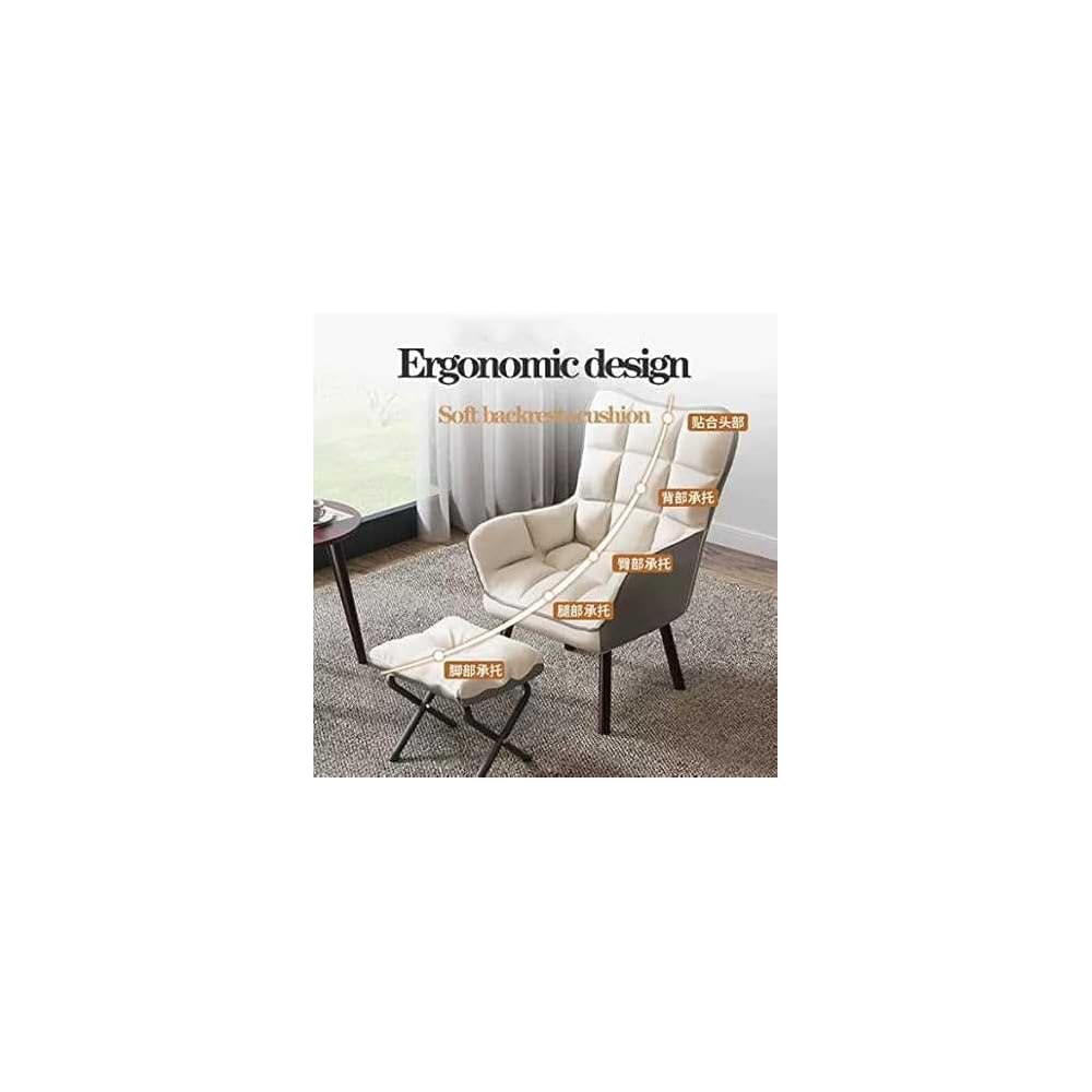 Velvet Accent Chair with Ottoman – Slish Solid Wood Legs – Ideal for Living Room & Bedroom – Comfort & Fur Piece