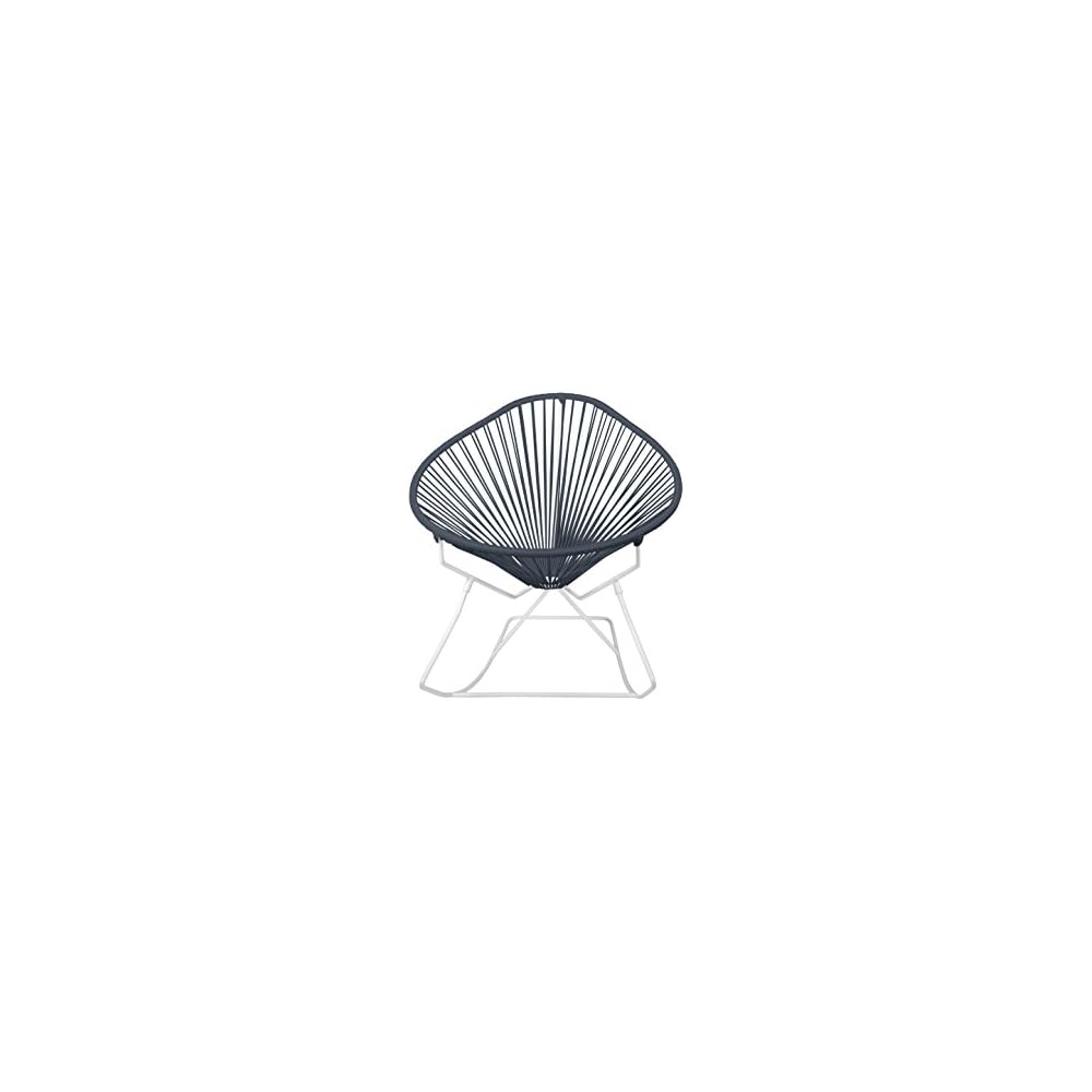 Innit Designs Acapulco Rocker, Grey Weave on White Frame