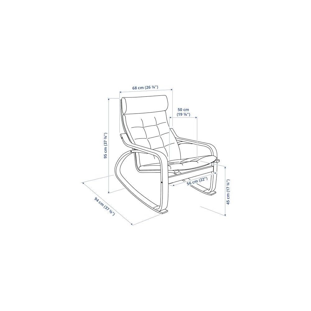 ProTuning POÄNG Rocking-chair, black-brown/Gunnared dark grey