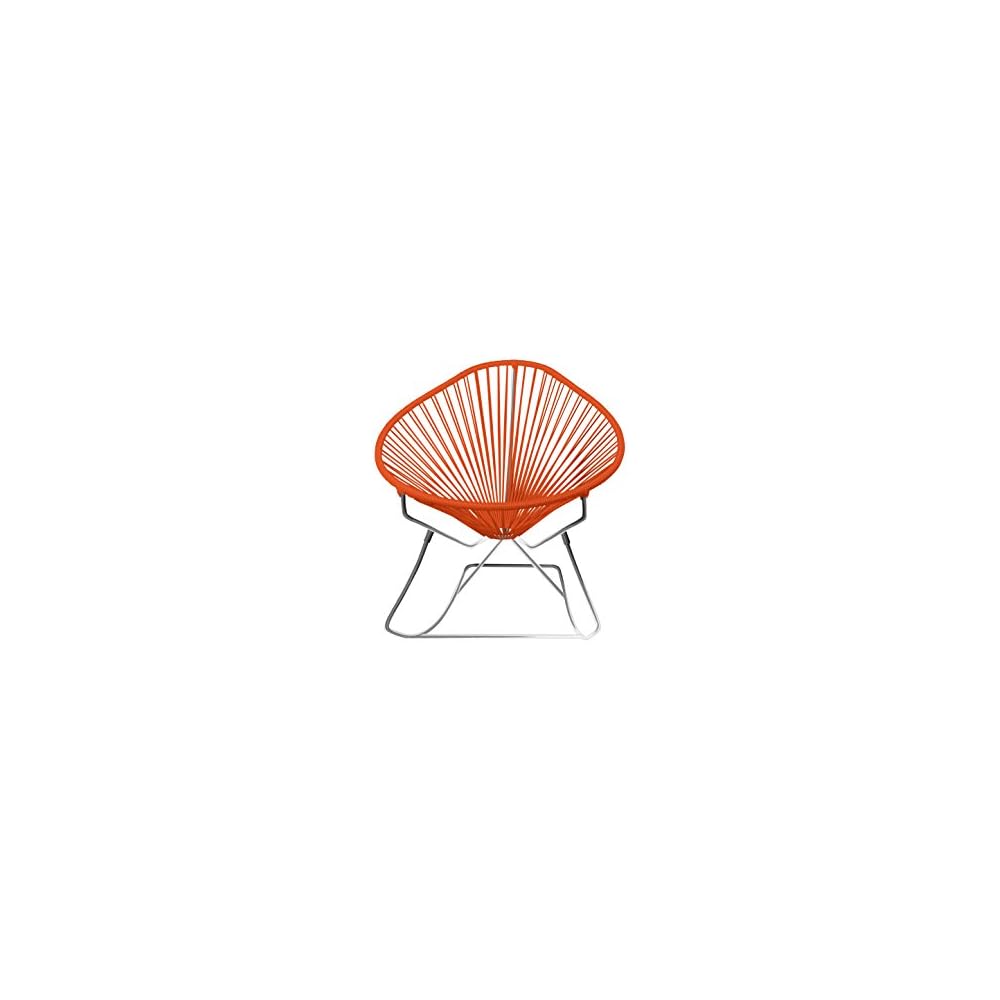 Innit Designs Acapulco Rocker, Grey Weave on White Frame