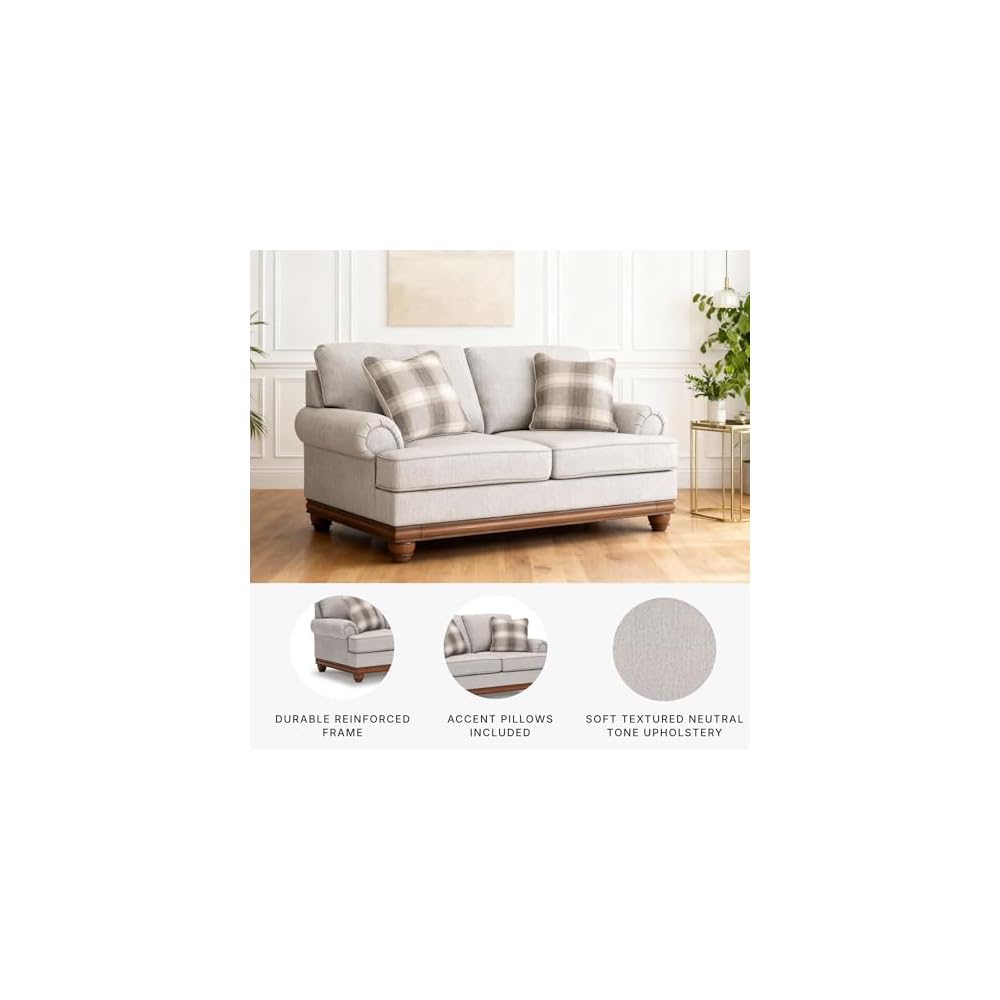 Signature Design by Ashley Meadowview 73 in Loveseat Sofa Couch, Sandstone