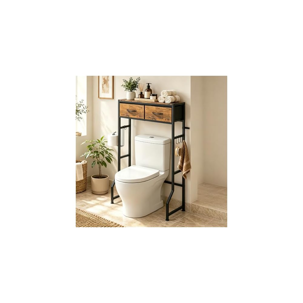 ETELI Over The Toilet Storage Cabinet with 2 Drawers Over The Toilet Shelf