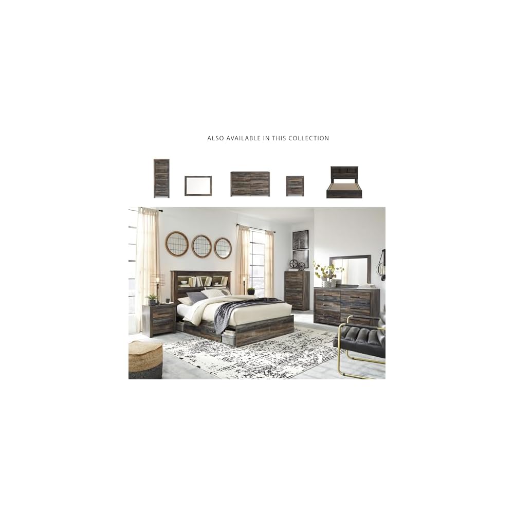Signature Design by Ashley Queen Bookcase Bed with 4 Storage Drawers