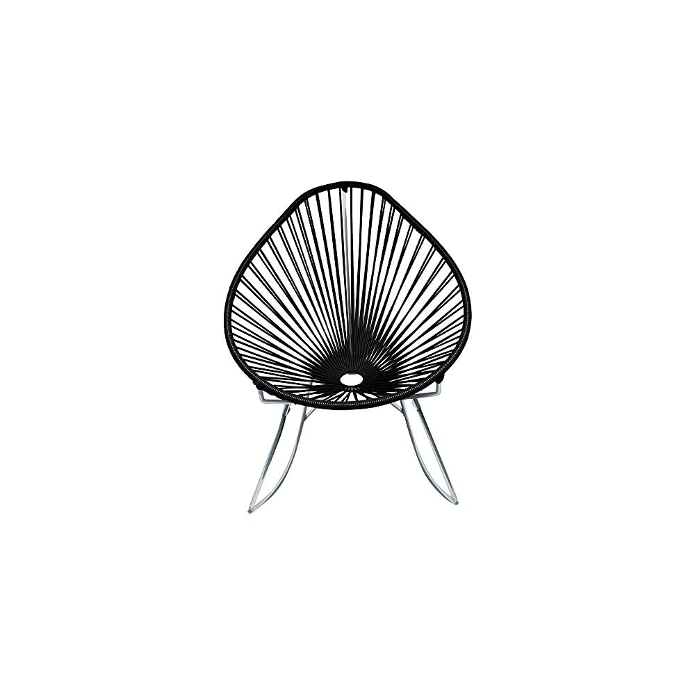 Innit Designs Acapulco Rocker, Grey Weave on White Frame