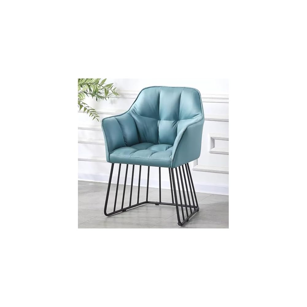 Lounge Chair Modern Accent Sofa With Metal Frame Ergonomic Leisure Comfy Armchair Curved Backrest Nordic Light Luxury Side Chair Vintage Simple Versatile For Living Room Bedroom Coffee Salon Reception