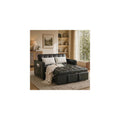 NicBex Leather Sleeper Sofa Bed with Adjustable Backrest & Pockets, Gray