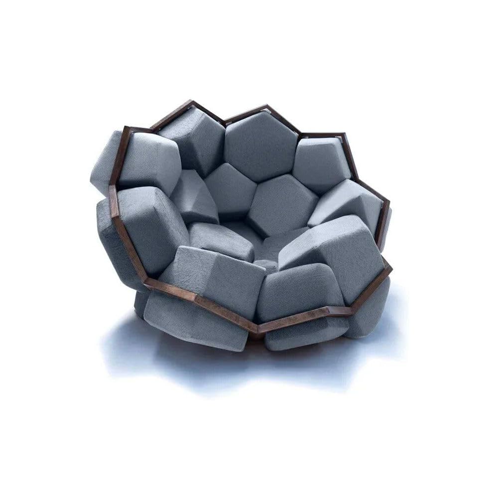 Artistic Quartz Armrest Leisure Chair – Modern Fabric Single Sofa for Home and Hotel Gray