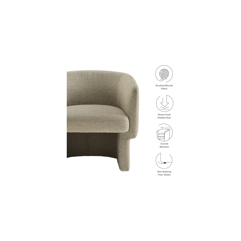 Modway Muse Comfy Barrel Accent Chair in Cork