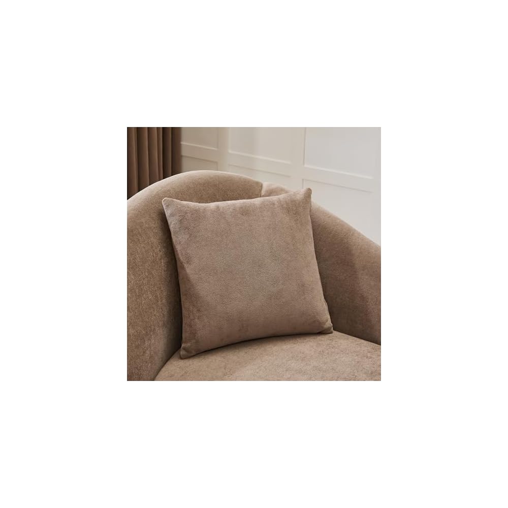 Merax 61" Velvet Curved Chaise Lounge Indoor with Pillow, Mid-Century Modern Upholstered Chaise Lounge Sofa with Left Armrest & Pillows, Wood Leg, Fainting Couch Sleeper Sofa for Living Room, Camel