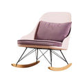 Solid Wood Rocking Chair Smooth Rocking Motion Velvet Solid Wood Removable Wash Cushion Relax Lounge Chair Suitable for Terrace Living Room