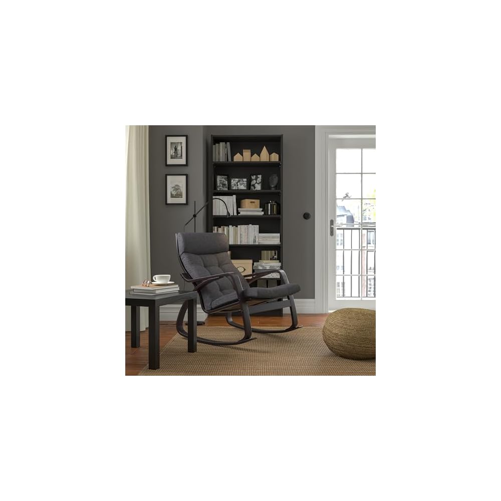 ProTuning POÄNG Rocking-chair, black-brown/Gunnared dark grey