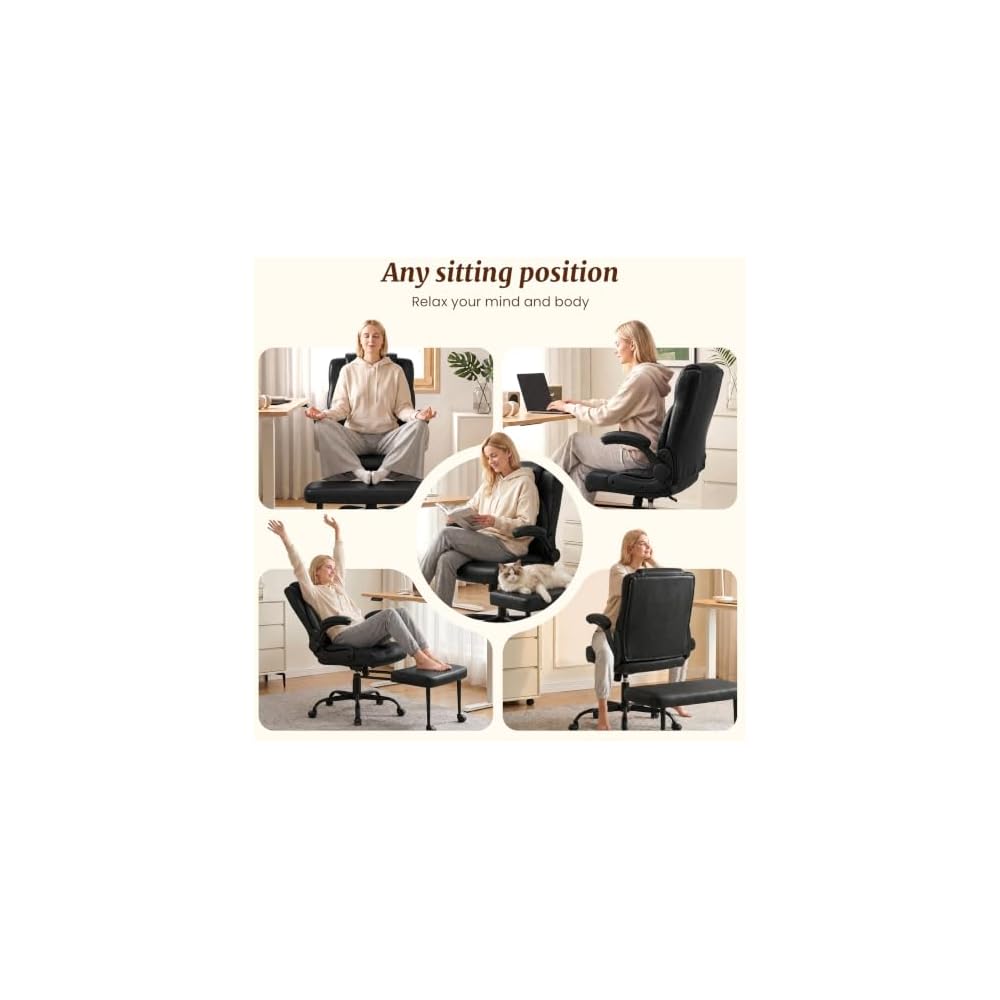 Cross Legged Office Chair with Arms, Wide Cross Chair with Wheels
