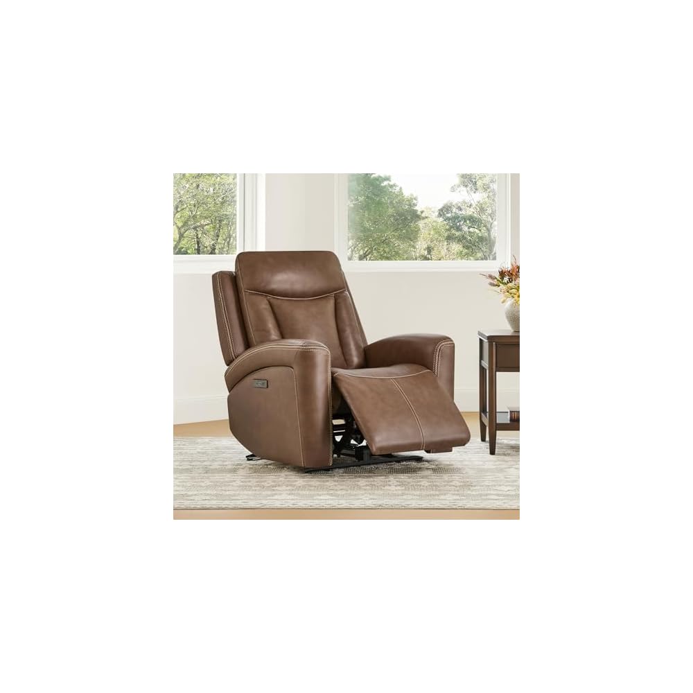 CHITA Genuine Leather Super Zero Gravity Power Recliner Chair, Cafe Brown