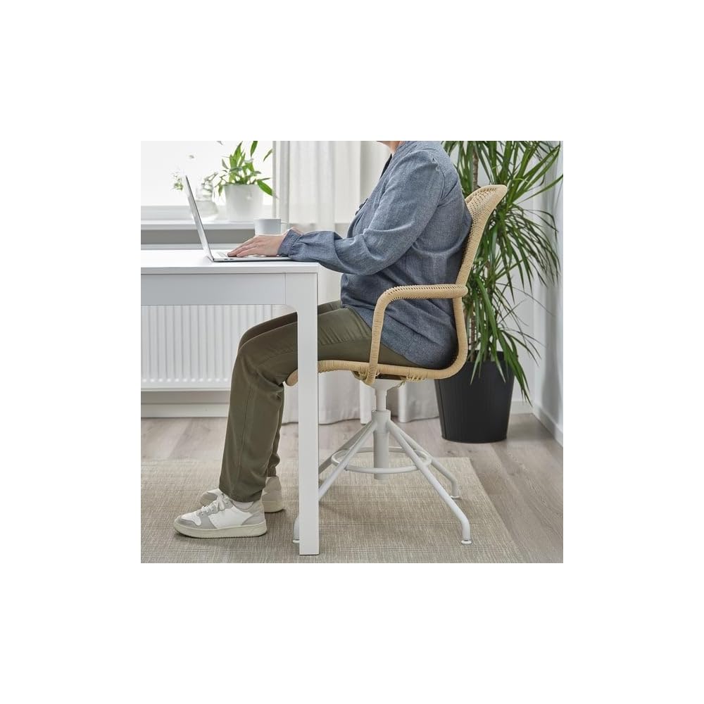 ProTuning STIGBYGEL Swivel chair with armrests, beige/white
