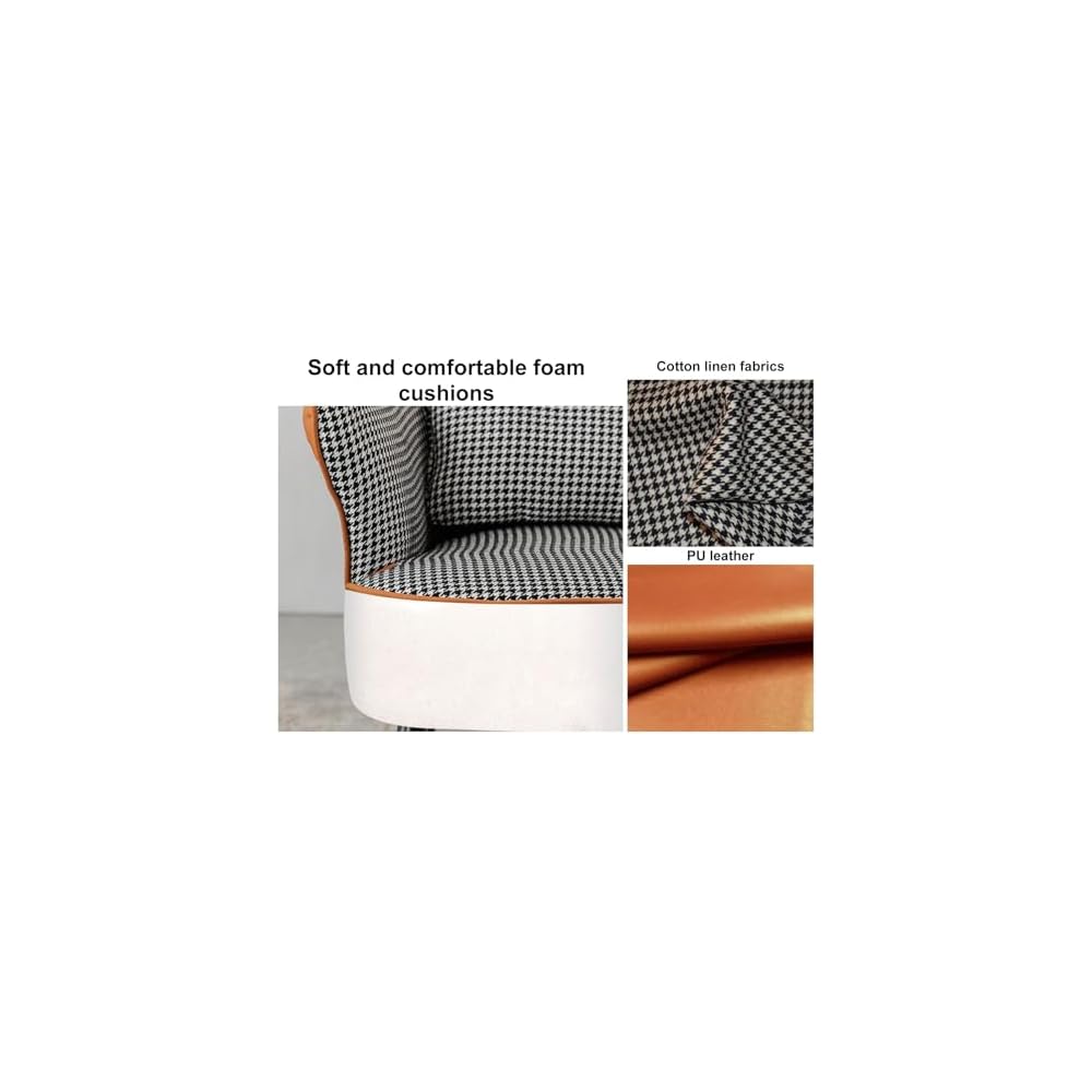 Modern Armchair with Waist Pillow,Adult Lazy Sofa Chair Ergonomic Backrest,Upholstered Leisure Chair for Living Room Office,Relax Side Chair Guest Chair (Color : Brown 2, Size : Without)