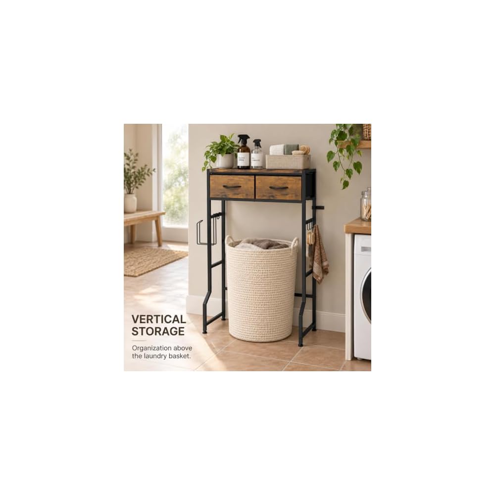 ETELI Over The Toilet Storage Cabinet with 2 Drawers Over The Toilet Shelf
