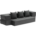 VEVOR Folding Sofa Bed, 3-in-1 Foldable Couch Bed with 3 Pillows and Washable Cover, 25D High Density Memory Foam Convertible Sleeper Chair Bed, Futon Couch, Dark Grey(Twin XL)