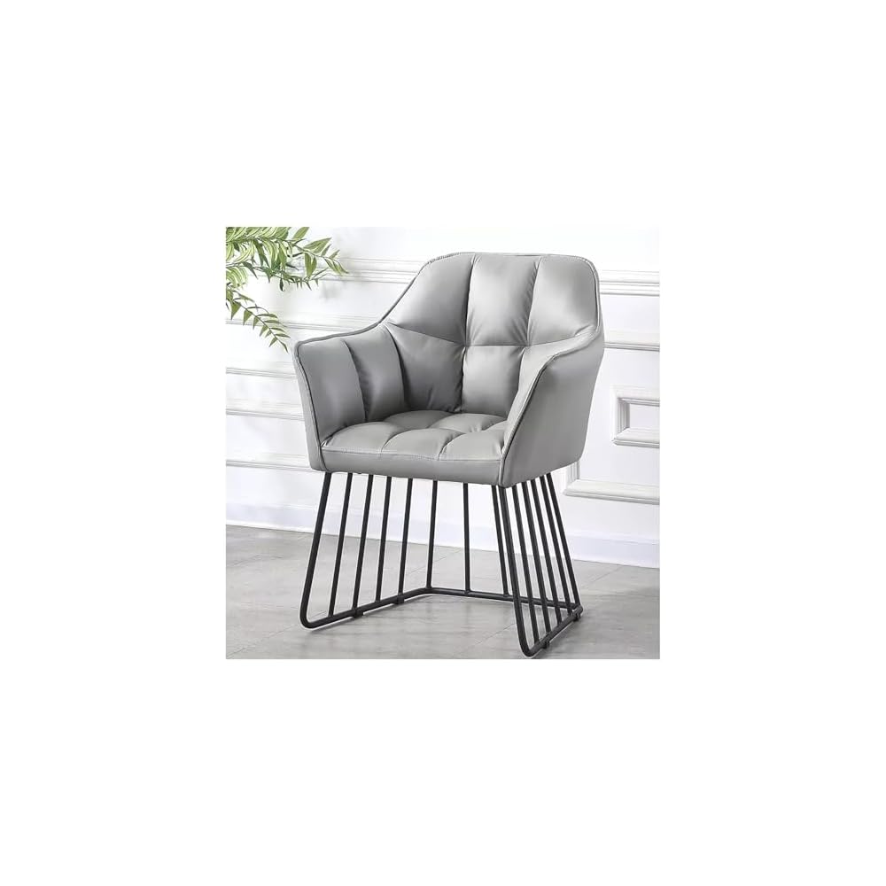 Lounge Chair Modern Accent Sofa With Metal Frame Ergonomic Leisure Comfy Armchair Curved Backrest Nordic Light Luxury Side Chair Vintage Simple Versatile For Living Room Bedroom Coffee Salon Reception