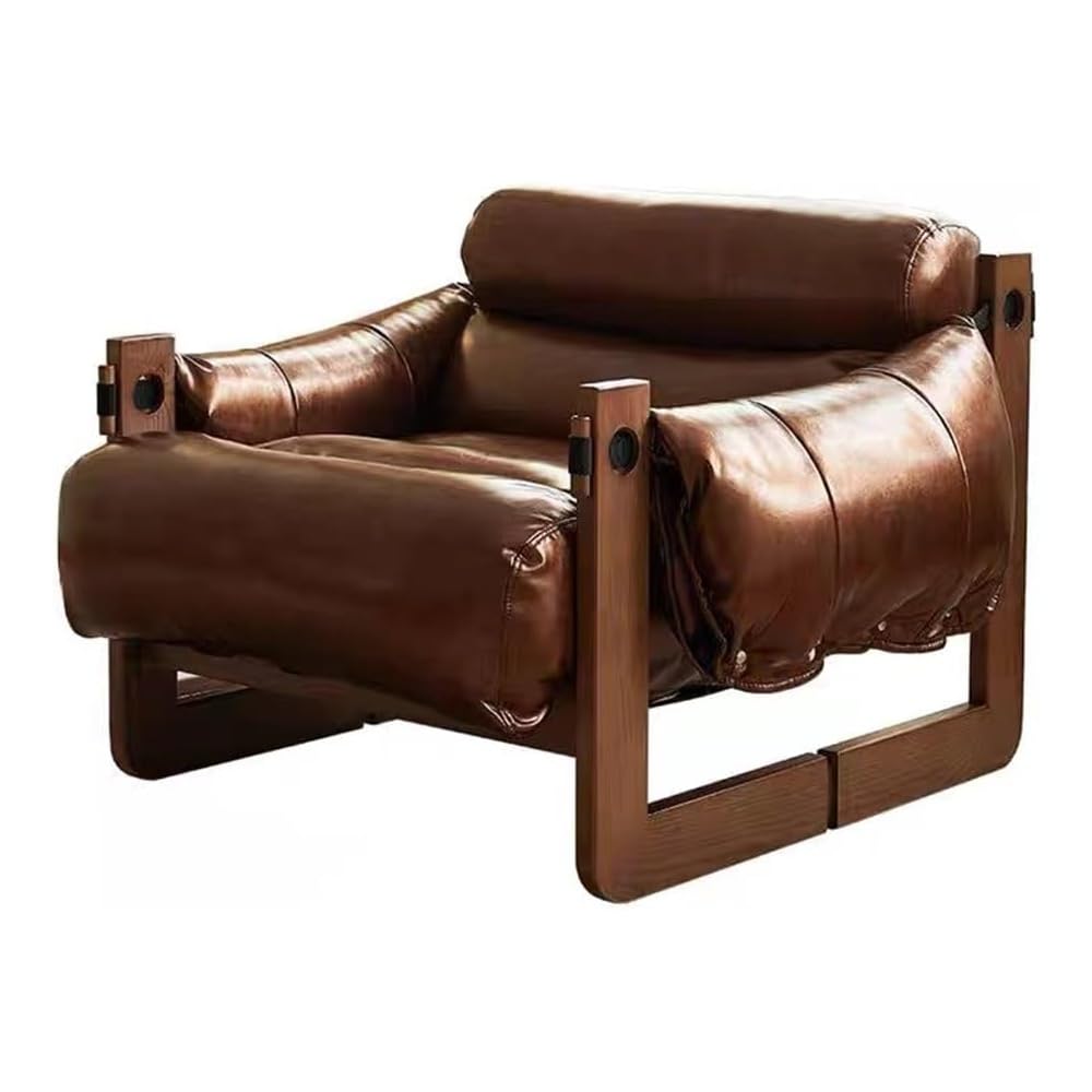 Single Sofa Lounge Chair Antique Solid Wood Chair Household Balcony Chaise Lounge