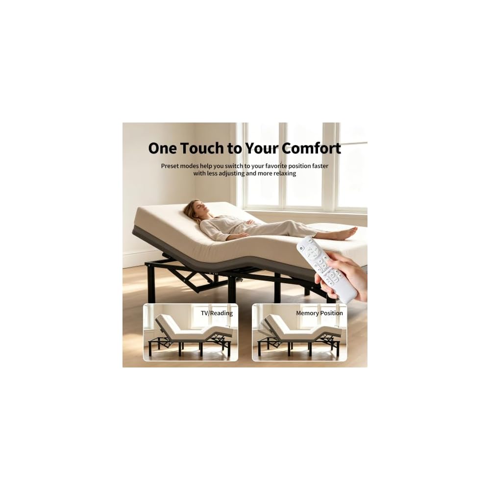 Queen Adjustable Bed Frame with Massage, Zero Gravity & Wireless Remote