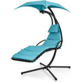 Suspension Bent Steel Chair Recliner Swing Removable Canopy and Overhead Light