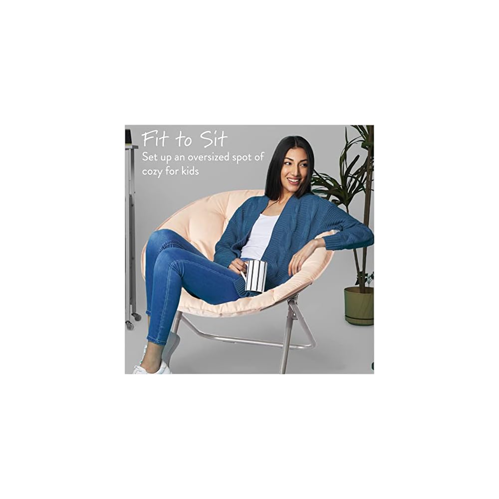 Urban Lifestyle Micromink Saucer Chair, Peach